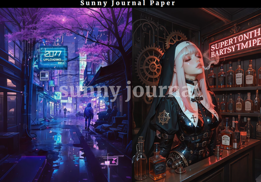 07-Cyber Punk A5 Paper 10 pcs no repeat