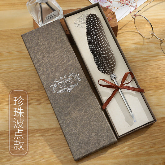 Feather pen/ballpoint pen