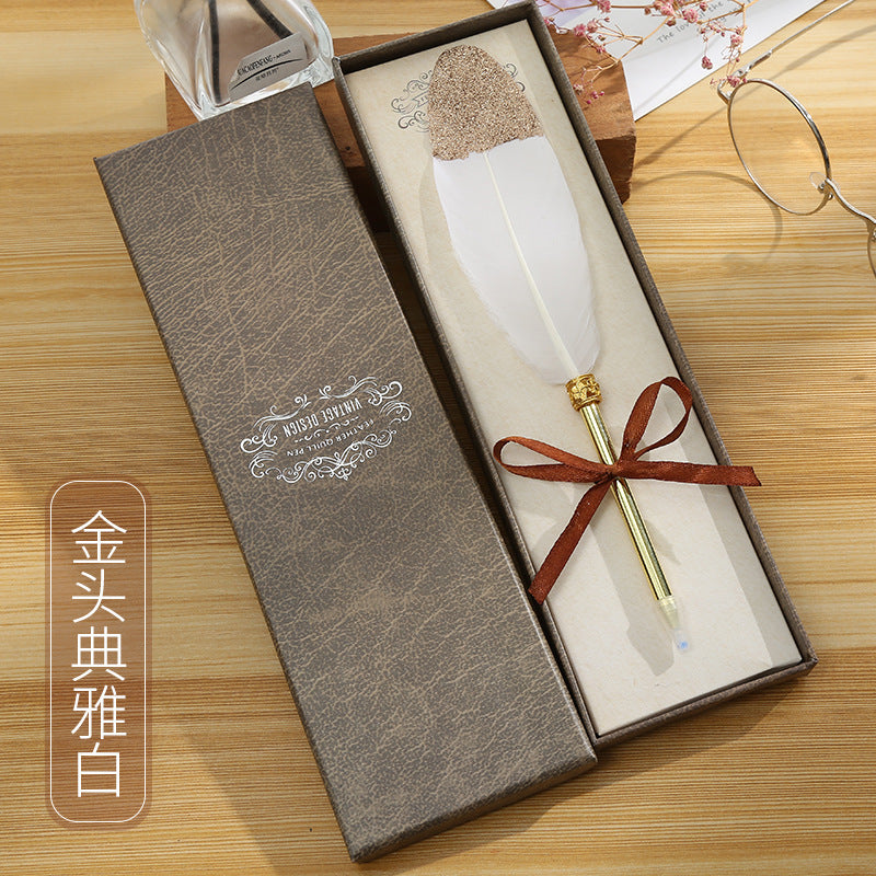 Feather pen/ballpoint pen