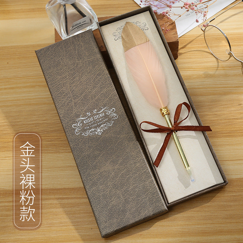 Feather pen/ballpoint pen