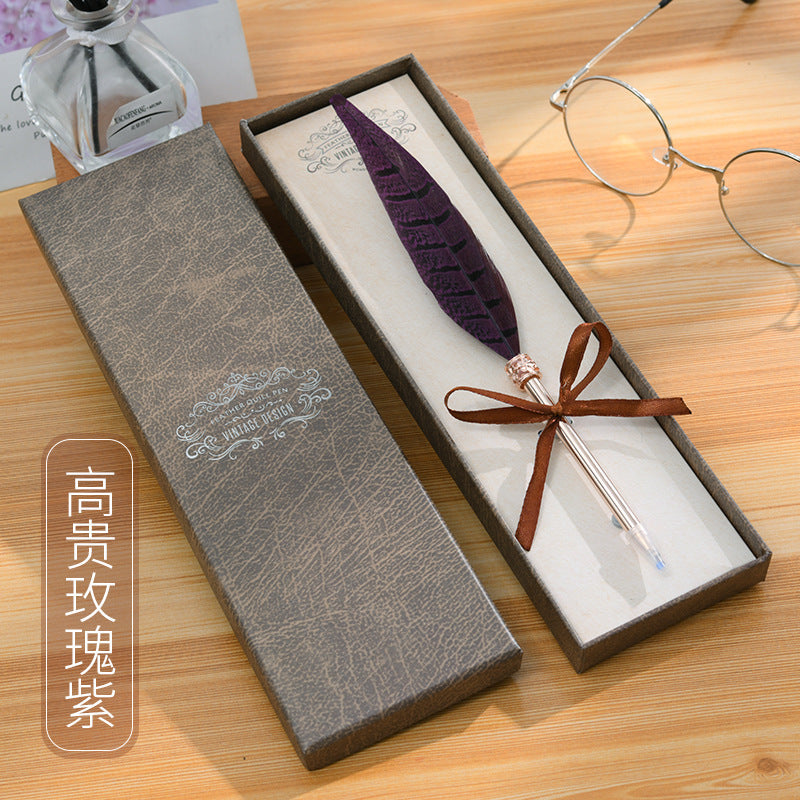 Feather pen/ballpoint pen