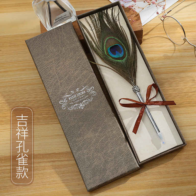 Feather pen/ballpoint pen