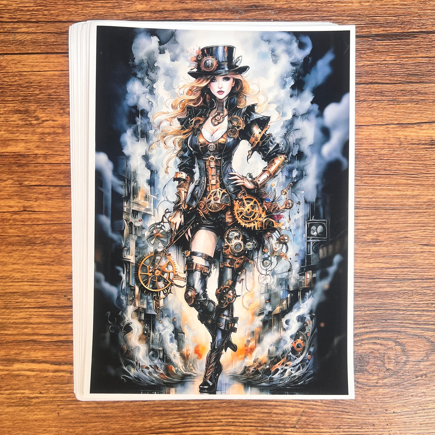 16--- Steampunk Series 10 non-repetitive A5 high-definition sheets of paper(out of box)