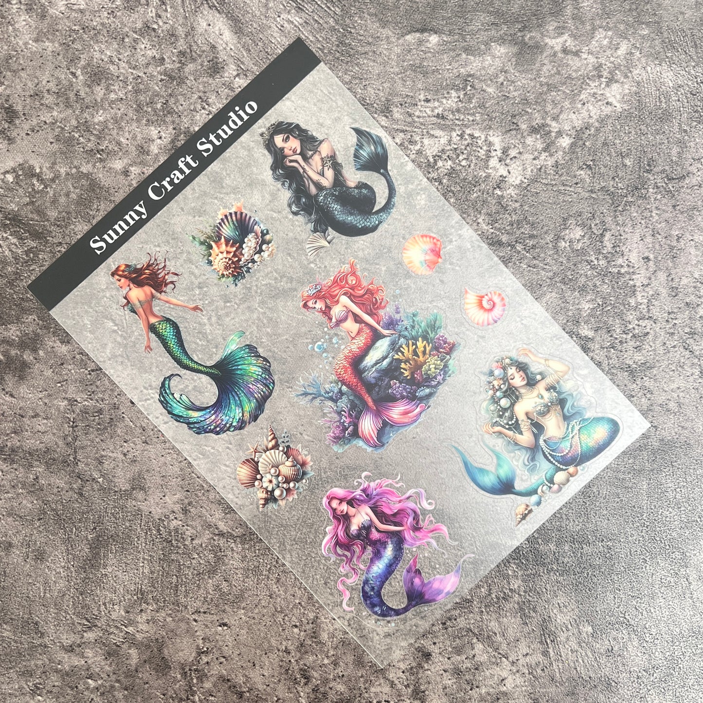 19--- Mermaid PET Sticker 1 Pcs
