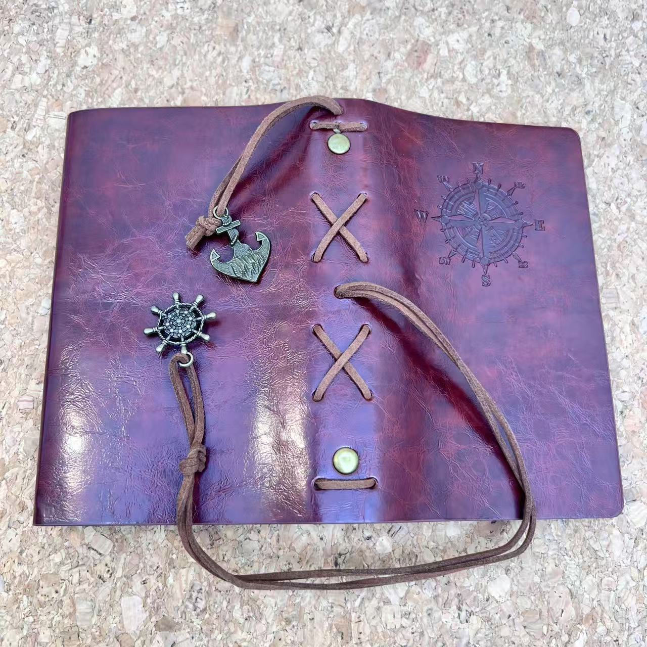 A7 Vintage Red Loop Binder Notebook ( Including Inner Pages )