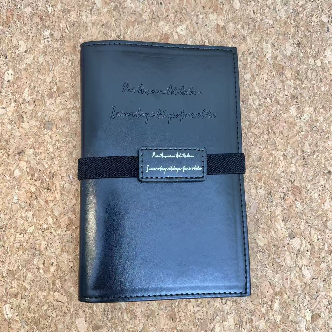 A6 Black Loop Binder Notebook(Including Inner Pages + Clips + Straps)