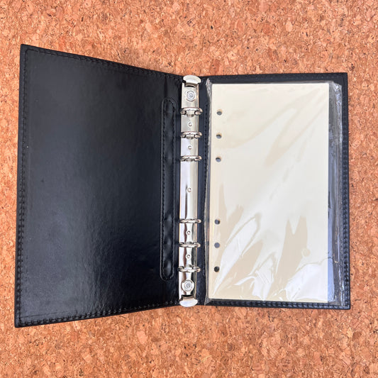 A6 Black Loop Binder Notebook(Including Inner Pages + Clips + Straps)