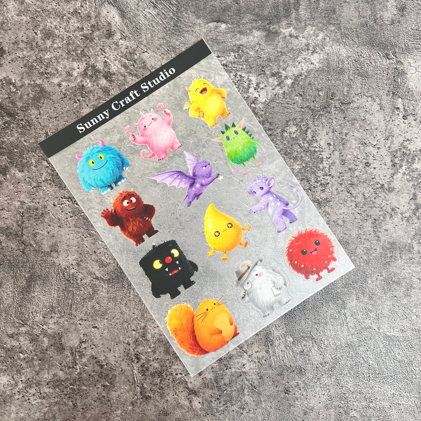 06---Cute monsters PET Stickers 1 Pcs
