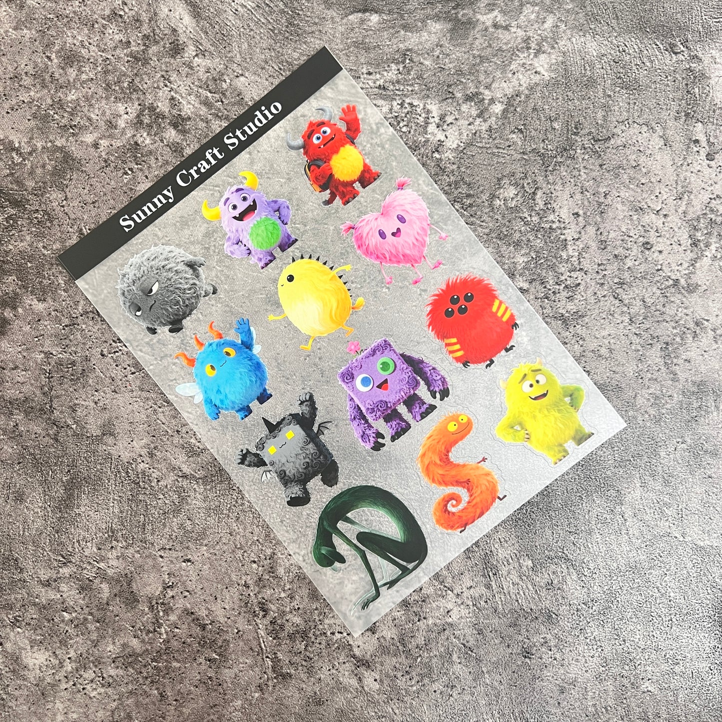 05---Cute monsters PET Stickers 1 Pcs