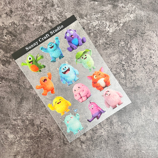 04---Cute monsters PET Stickers 1 Pcs