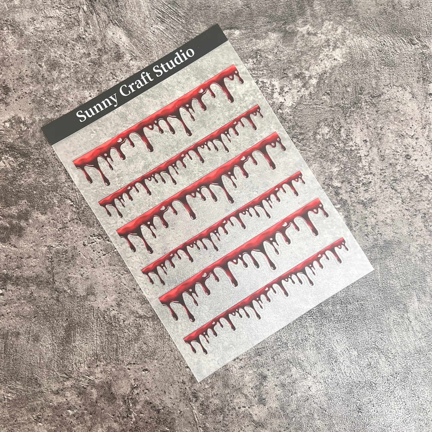 24--- Red Blood PET Sticker 1 Pcs