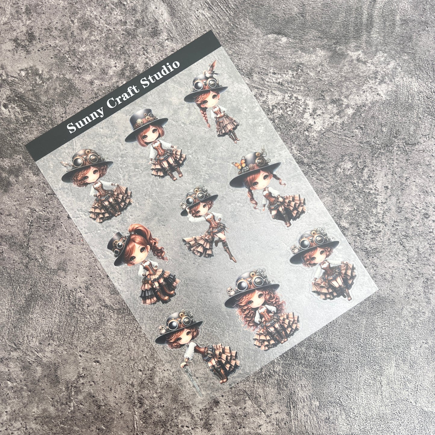 26--- Punk Little Girl PET Sticker 1 Pcs