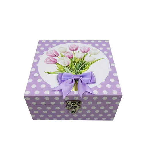 16 Tulips Flower Wooden Box