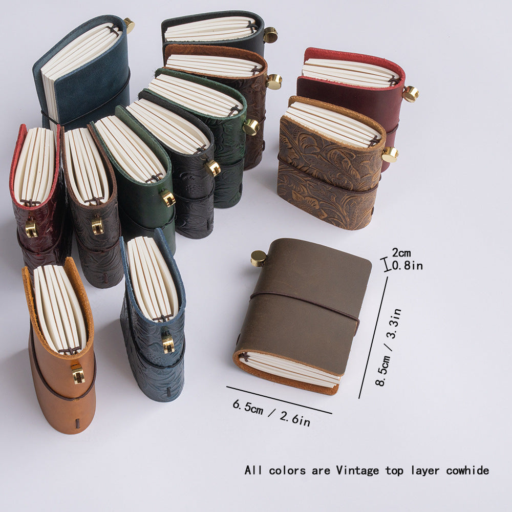 Mini Retro Leather Journal Book