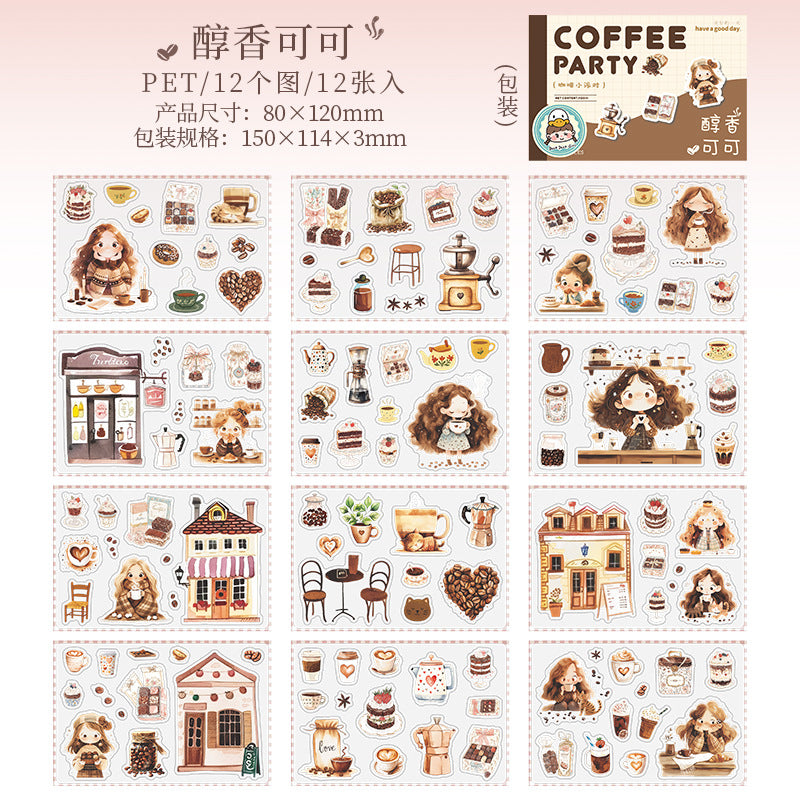 Sticker Book---Cute Dessert Theme《Coffee Mini Party Series》