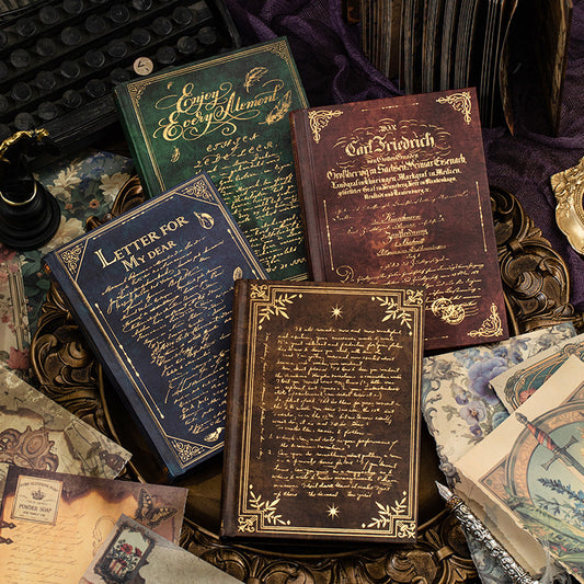 Writable Gold-Foil Notebook/Retro Tearable Scrapbook Base Paper Pad