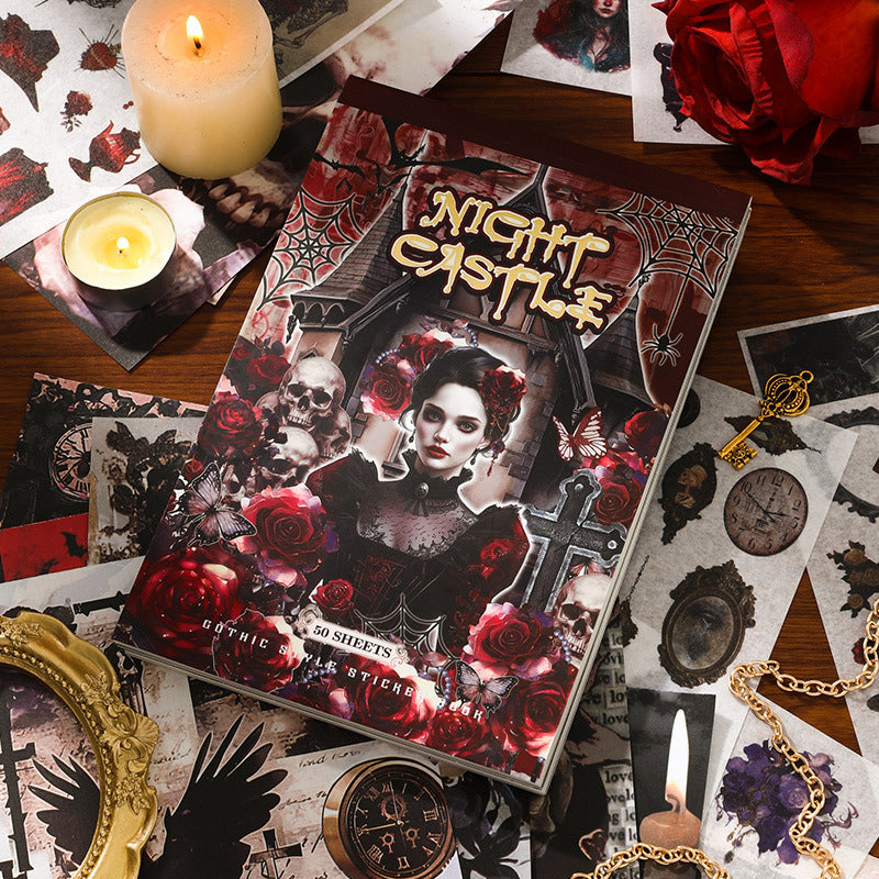 Sticker Book---Vintage Horror Theme《Gloomy Castle》