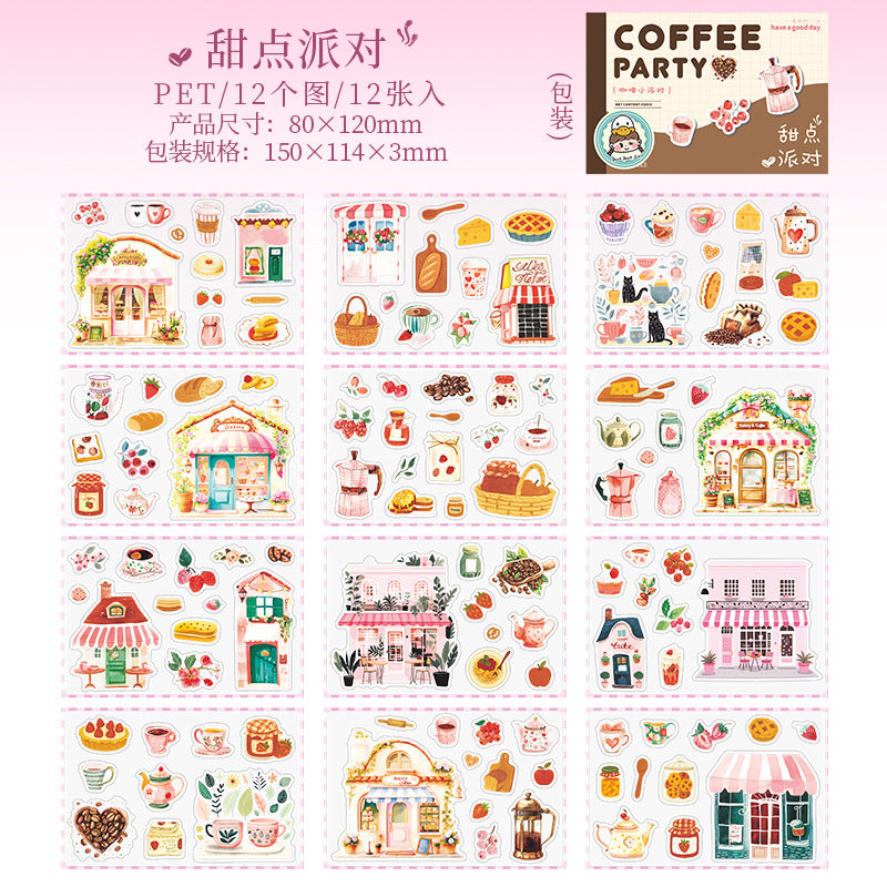 Sticker Book---Cute Dessert Theme《Coffee Mini Party Series》