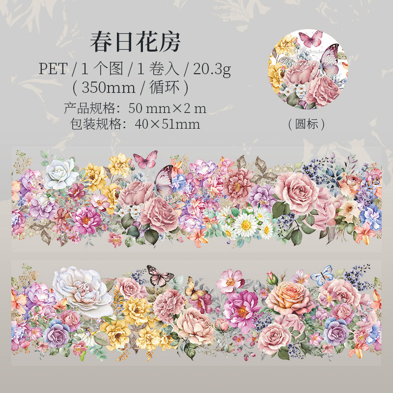 Tape---Soft Vintage Botanical & Floral Theme《Blossoming Four Seasons Series》