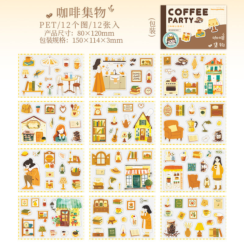 Sticker Book---Cute Dessert Theme《Coffee Mini Party Series》