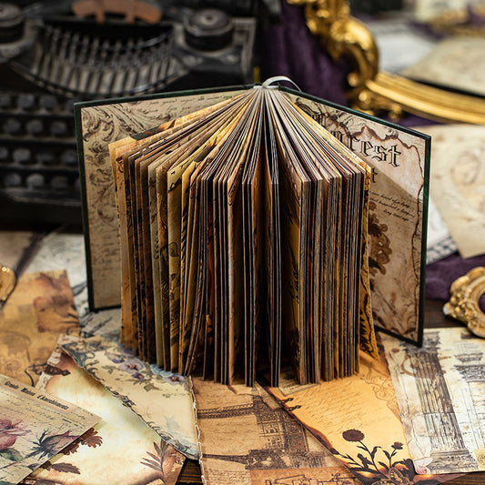 Writable Gold-Foil Notebook/Retro Tearable Scrapbook Base Paper Pad