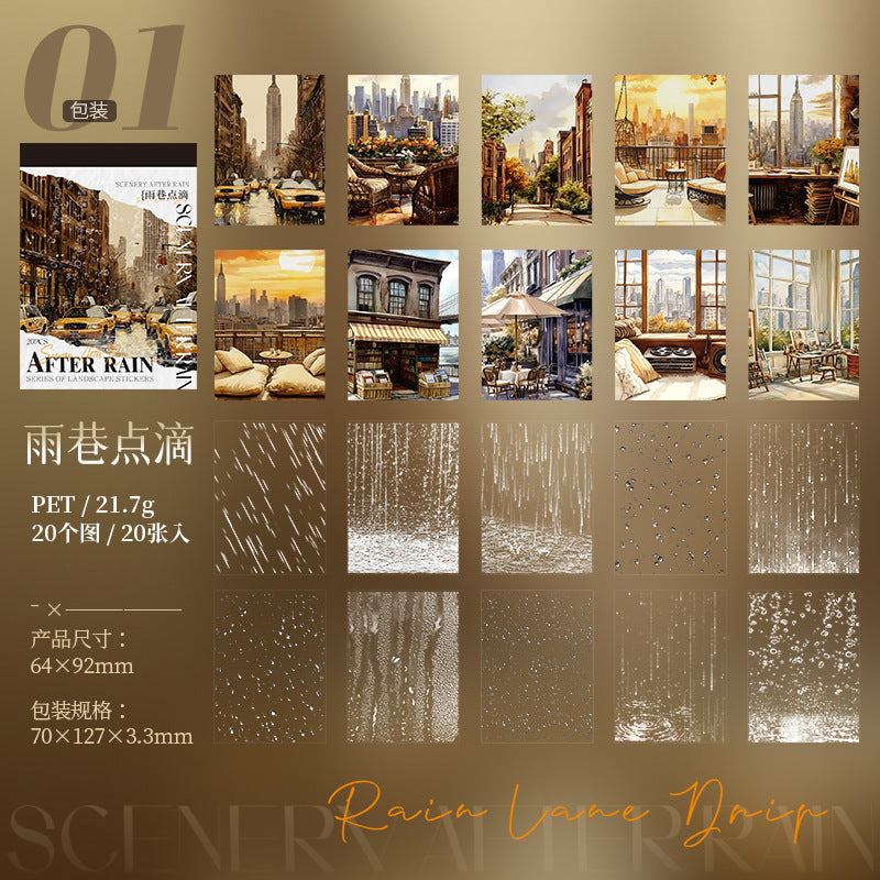 Sticker Book---Vintage Theme《Street Scene Raindrop Series》