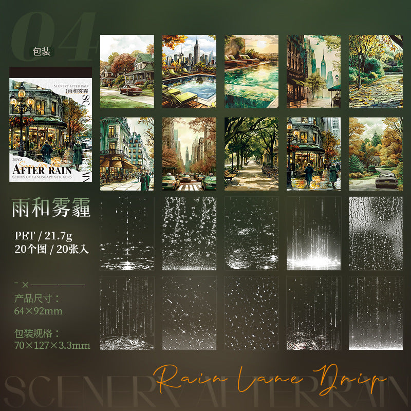 Sticker Book---Vintage Theme《Street Scene Raindrop Series》