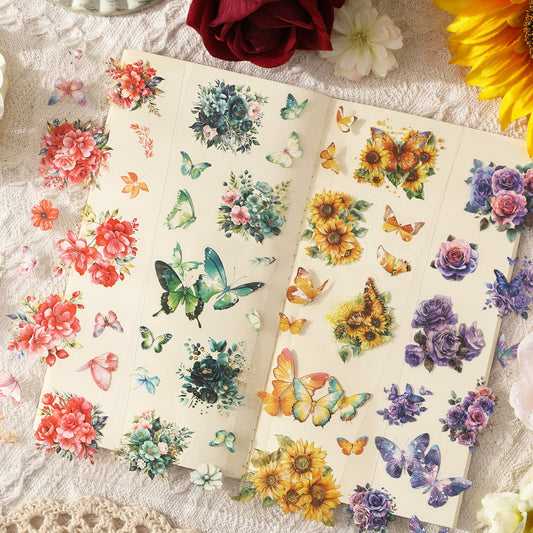 Sticker Book---Floral Theme《Flower Notes & Quotes Series》