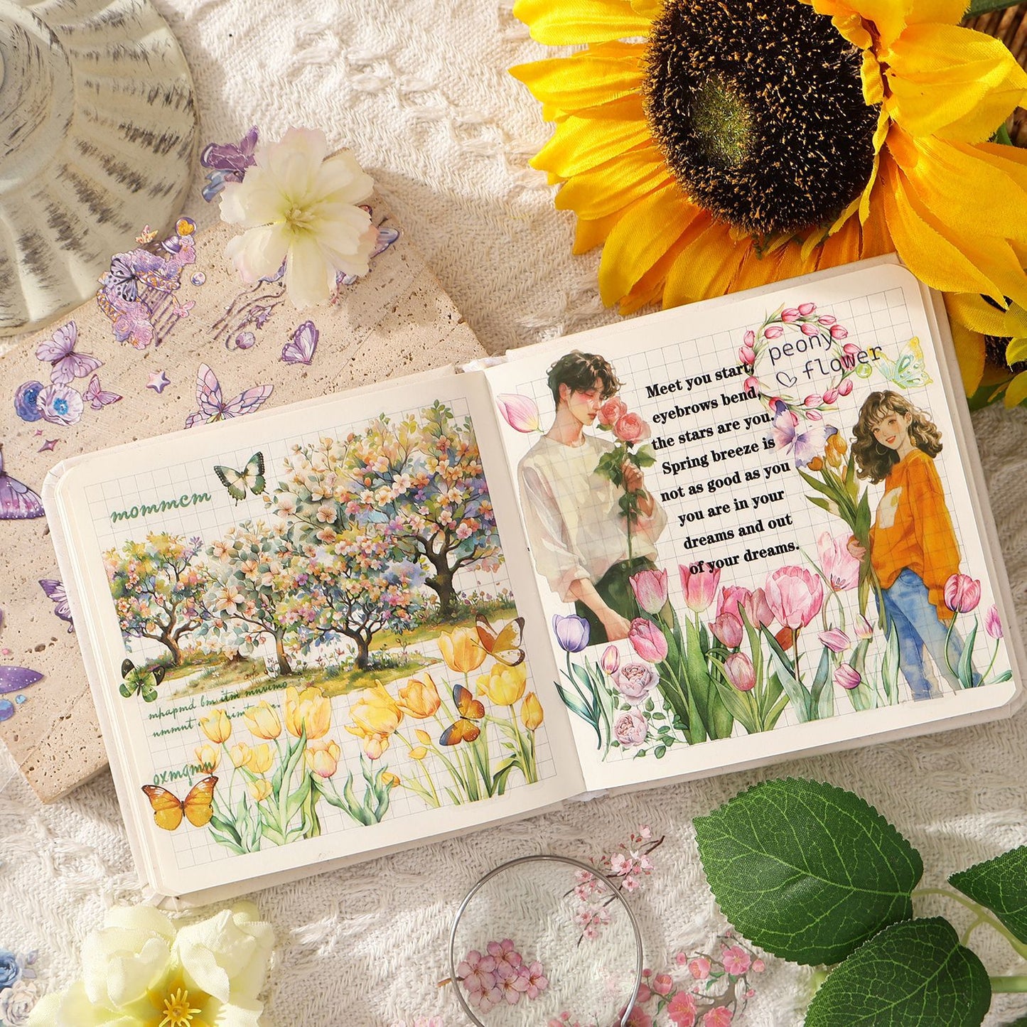 Sticker Book---Floral Theme《Flower Notes & Quotes Series》