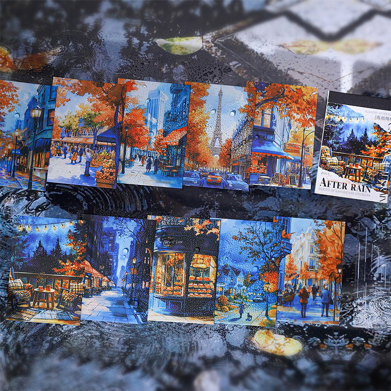 Sticker Book---Vintage Theme《Street Scene Raindrop Series》