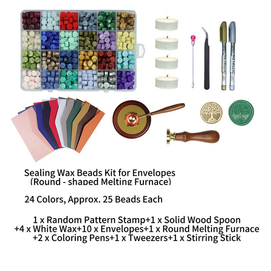 Octagonal Sealing Wax Beads - 24-Grid Set