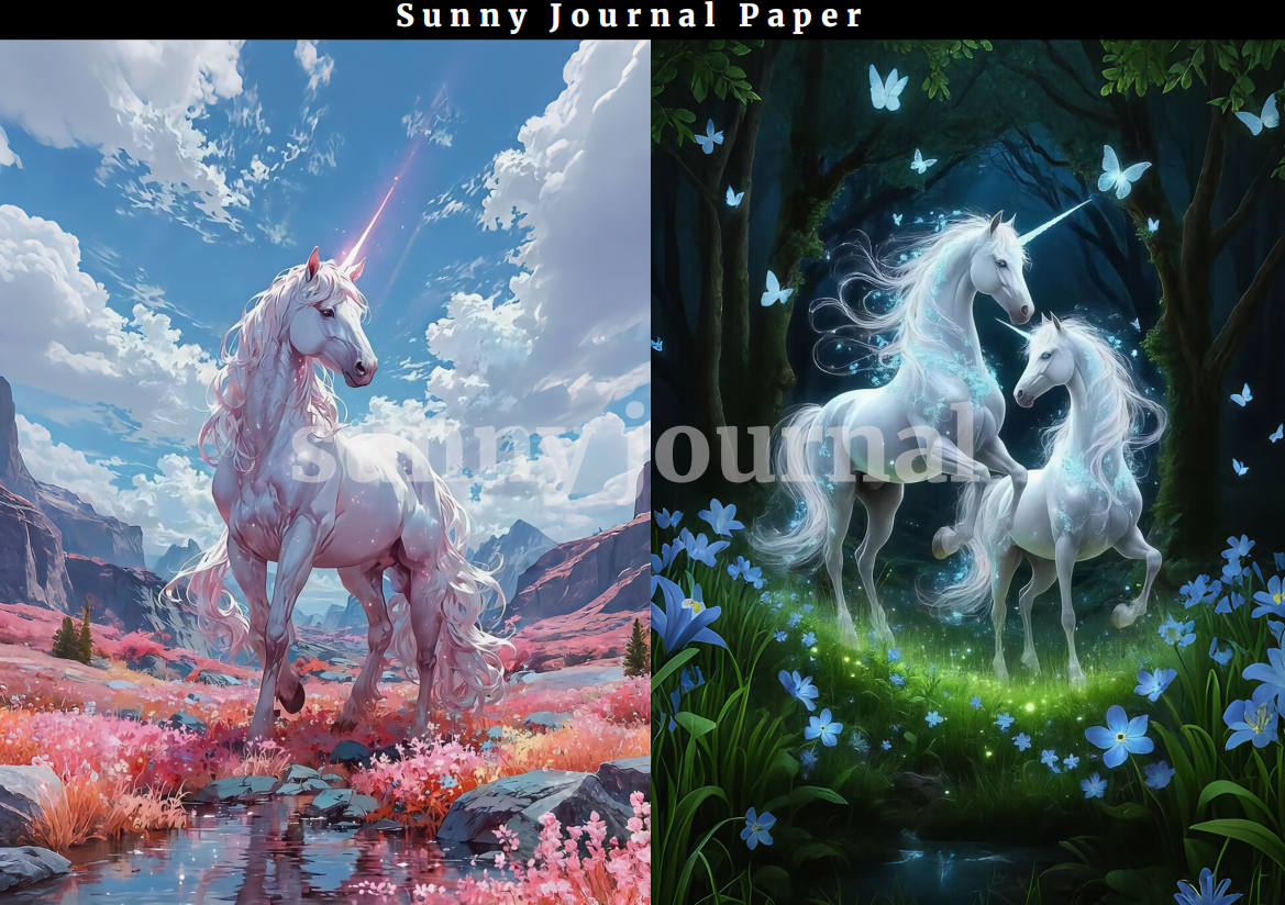 10-Unicorn A5 Paper 10 pcs no repeat