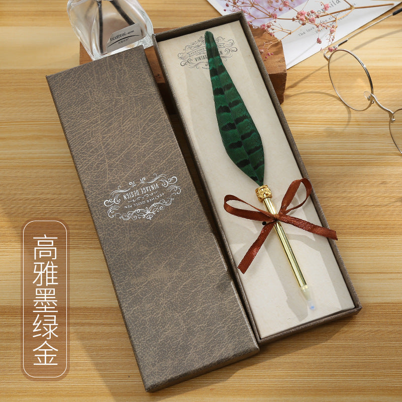 Feather pen/ballpoint pen