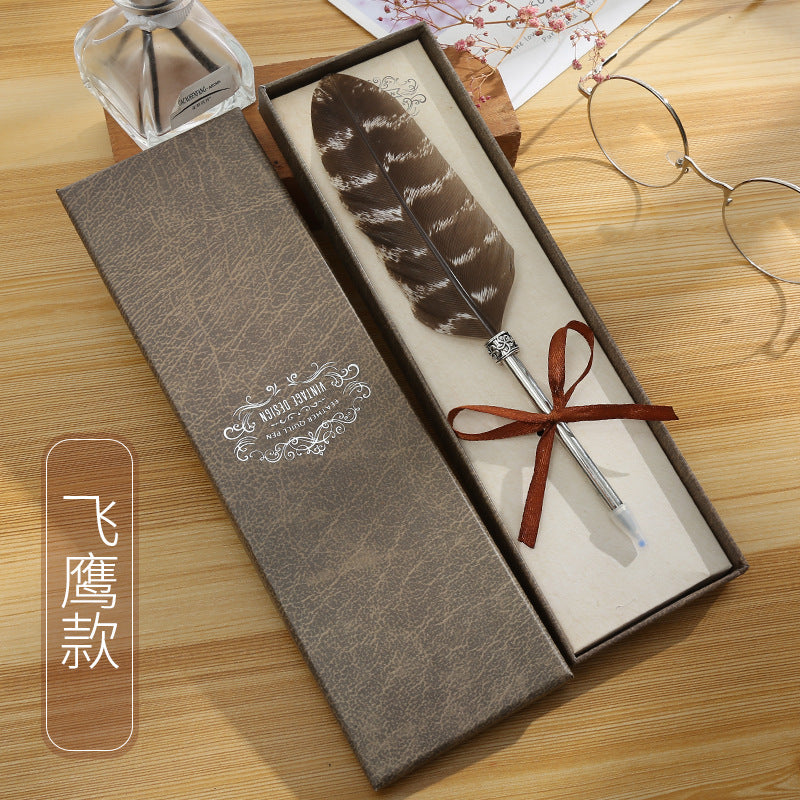 Feather pen/ballpoint pen