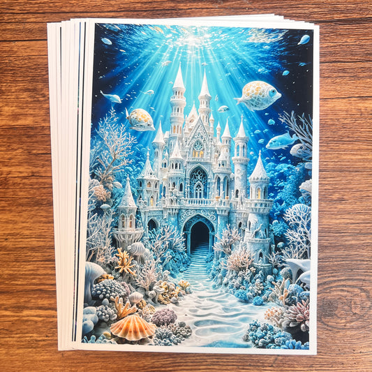 14--- Ocean Series 10 non-repetitive A5 high-definition sheets of paper（out of box）