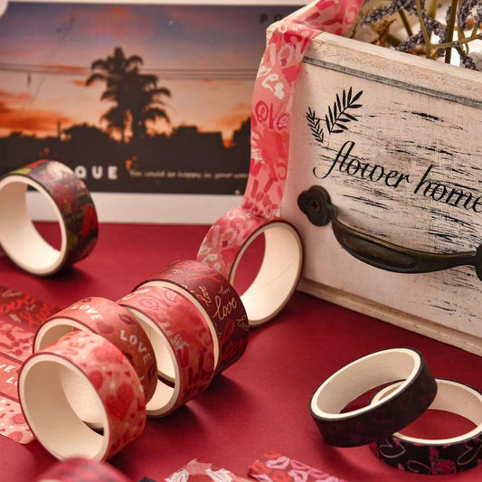 Washi Tape Set Valentine's Day 6 pcs rolls