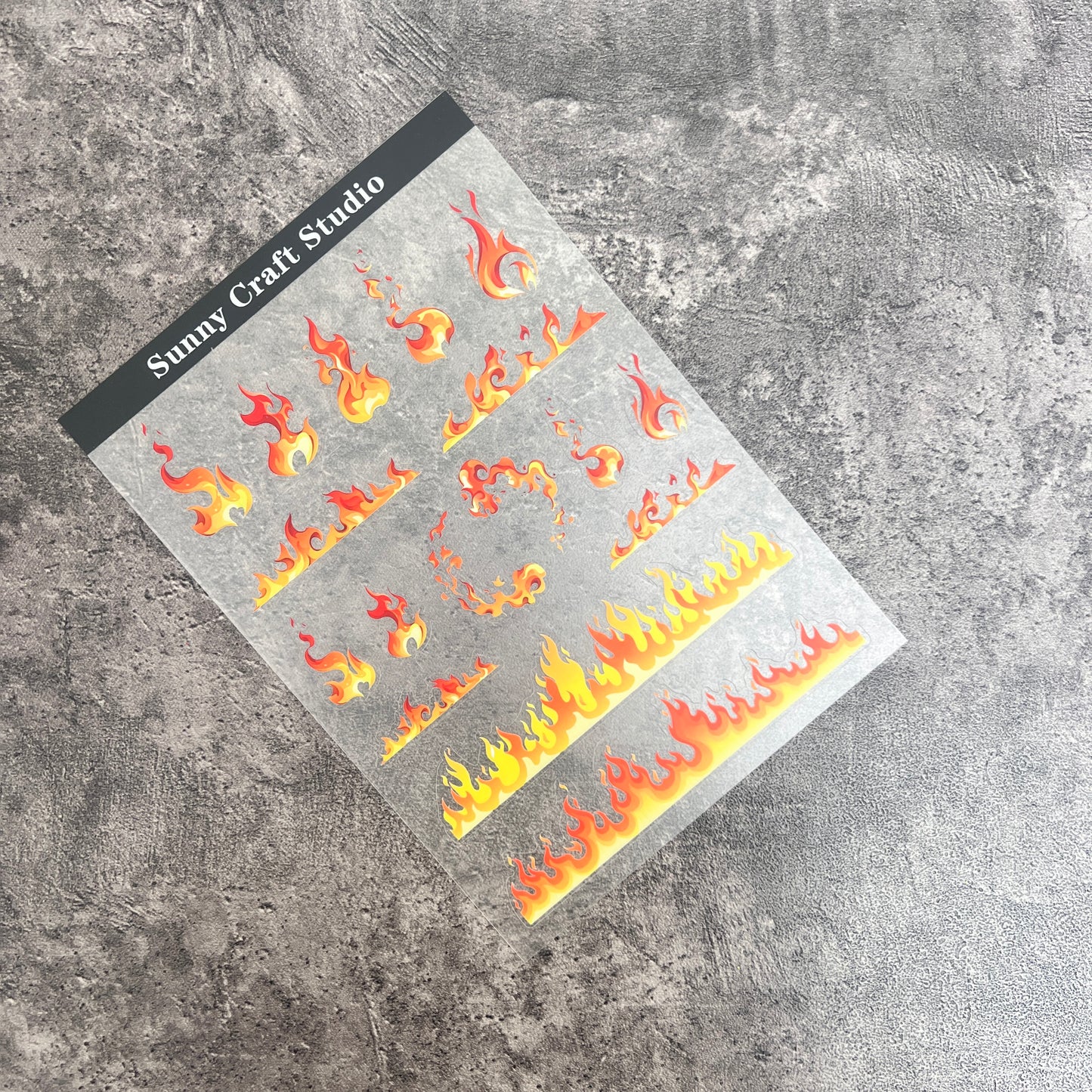 17--- Flame PET Sticker 1 Pcs