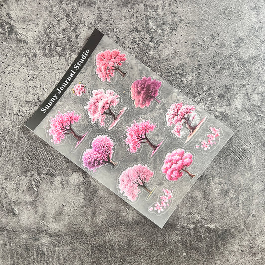 37--Cherry Blossom Tree PET Sticker 1 Pcs