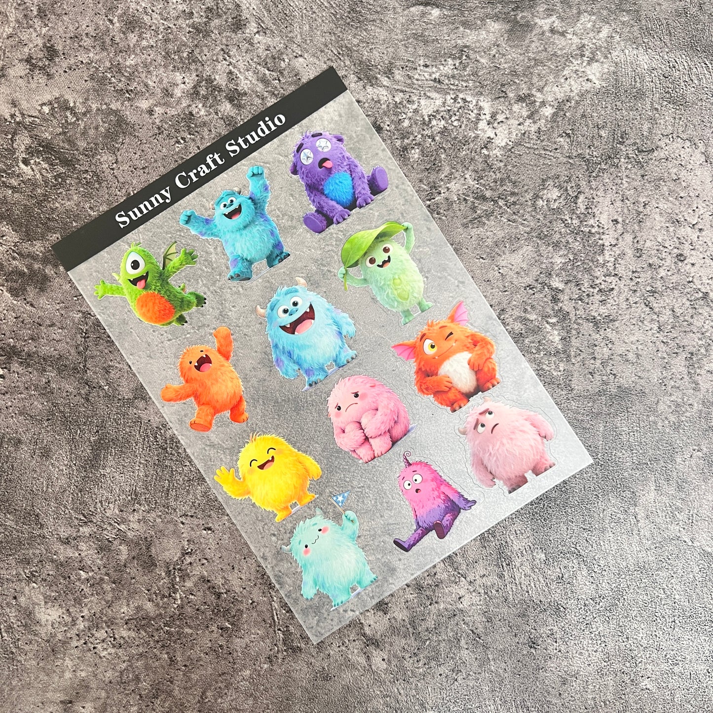 04---Cute monsters PET Stickers 1 Pcs