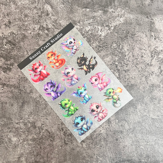 14---Little Dragon PET Sticker 1 Pcs