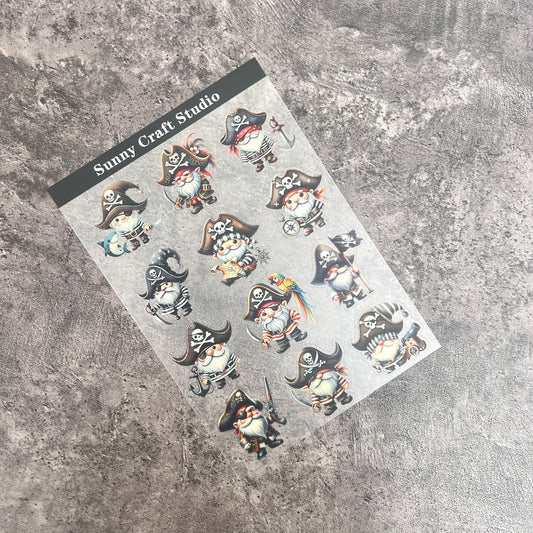 22--- Gnome Pirate PET Sticker 1 Pcs