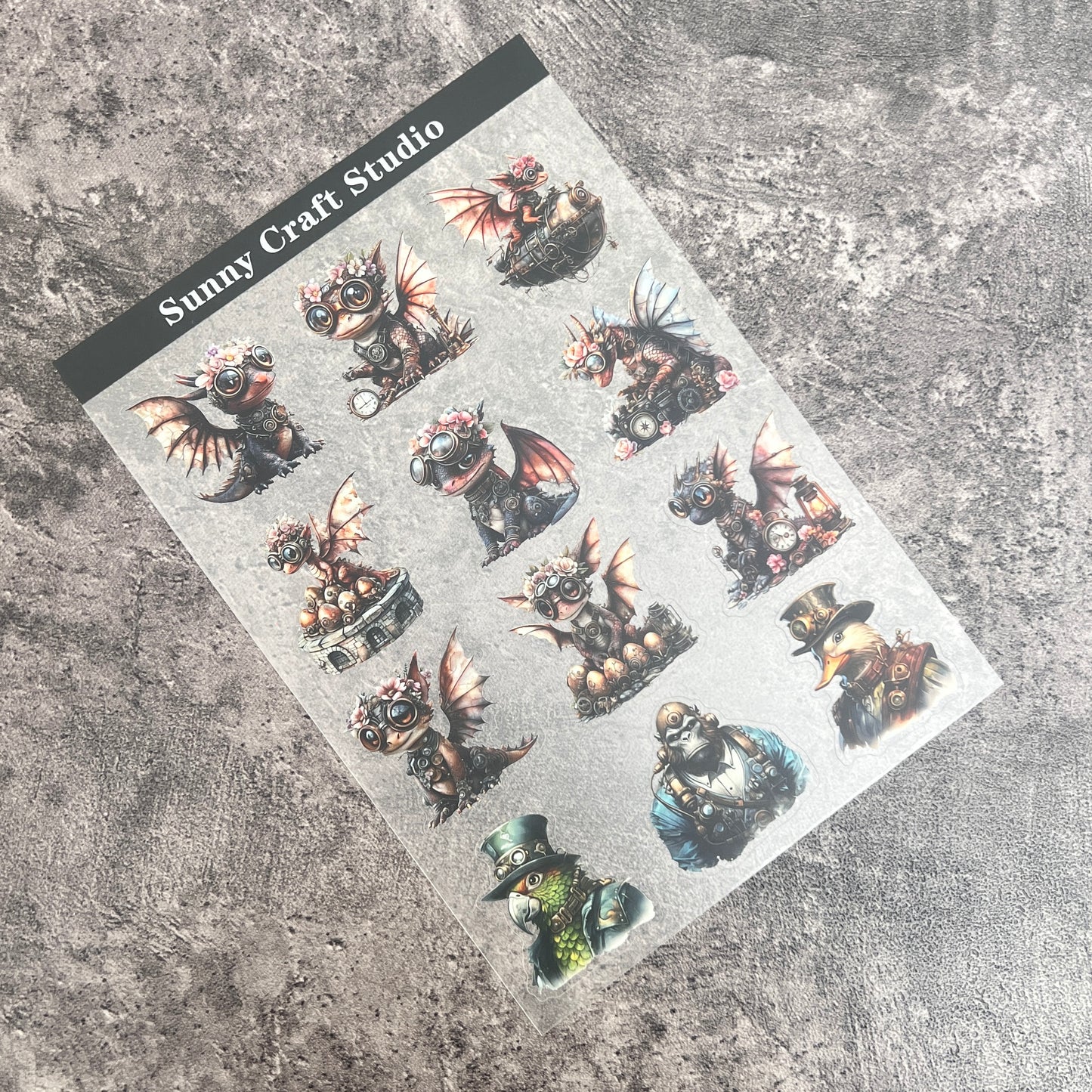 25--- Punk Baby Dragon PET Sticker 1 Pcs