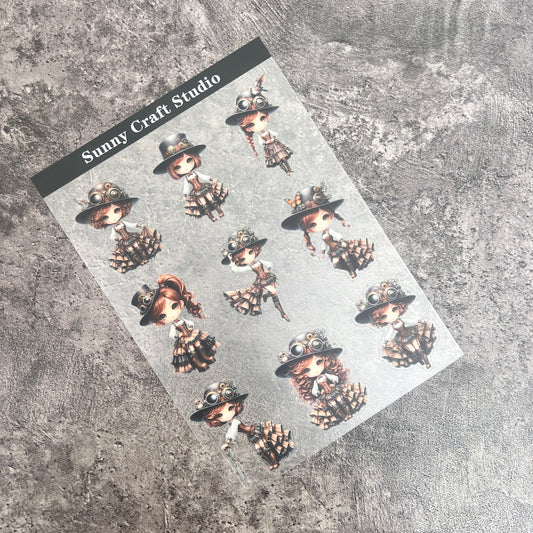 26--- Punk Little Girl PET Sticker 1 Pcs