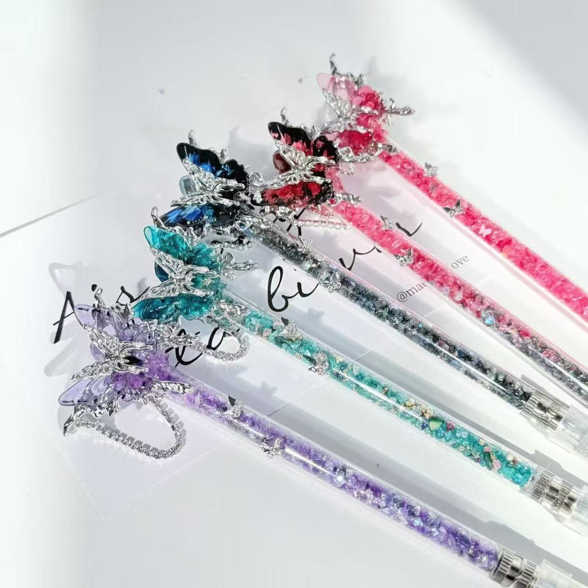 Handmade Knife-Crystal Butterfly Flower Pen Cutter for Journaling