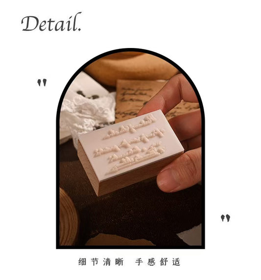 Wooden Journal Stamps, Retro English Alphabet Stamps, 8-piece Set