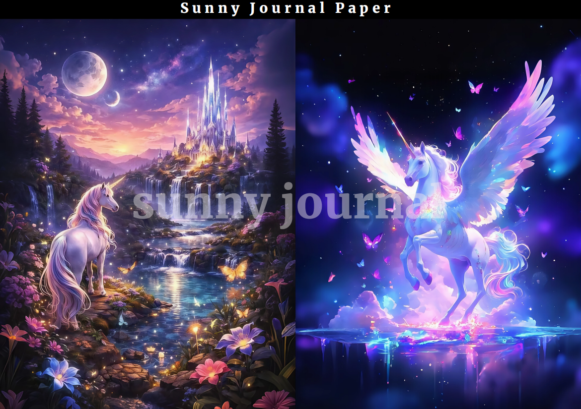 10-Unicorn A5 Paper 10 pcs no repeat