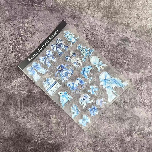 46--Blue Collection PET Sticker 1 Pcs