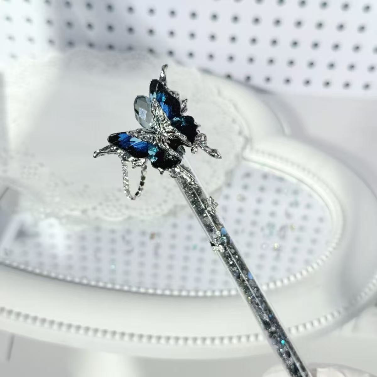 Handmade Knife-Crystal Butterfly Flower Pen Cutter for Journaling