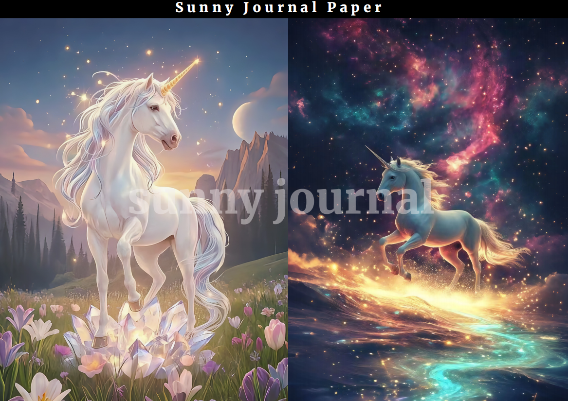 10-Unicorn A5 Paper 10 pcs no repeat