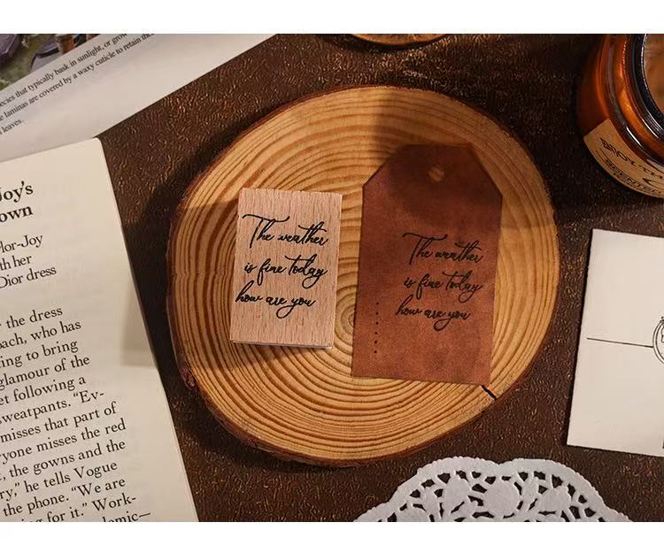 Wooden Journal Stamps, Retro English Alphabet Stamps, 8-piece Set